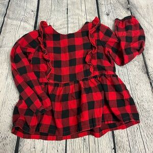 Baby Gap Buffalo plaid ruffle top size 5